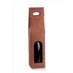 PORTABOTTIGLIE SINGOLO IN CARTONE CON MANIGLIA E FINESTRA FRONTALE COLORE SETA CORTEN MISURA 90X90X385CM