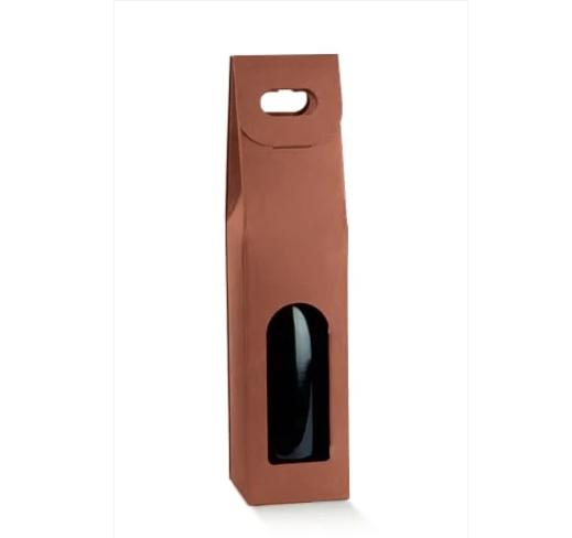 PORTABOTTIGLIE SINGOLO IN CARTONE CON MANIGLIA E FINESTRA FRONTALE COLORE SETA CORTEN MISURA 90X90X385CM PORTABOTTIGLIE SINGOLO IN CARTONE CON MANIGLIA E FINESTRA FRONTALE COLORE SETA CORTEN MISURA 90X90X385CM