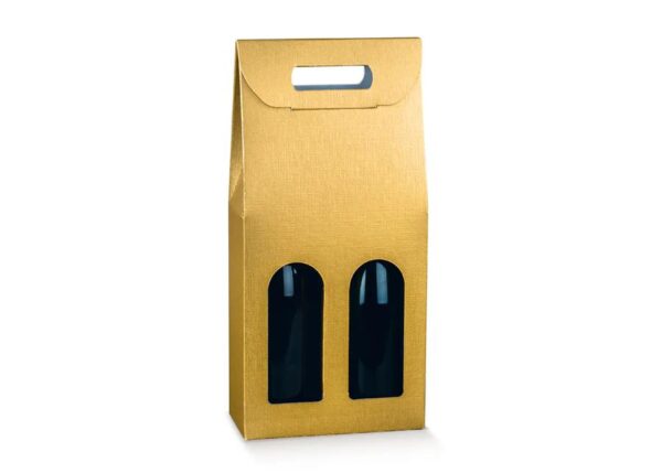 PORTABOTTIGLIE DOPPIO 180 X 90 X 385 MM CON MANIGLIA FINESTRA FIBRA ORO 139360S