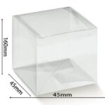SCATOLA IN PVC TRASPARENTE AUTOMONTANTE 45 X 45 X 160 MM - 10 PEZZI