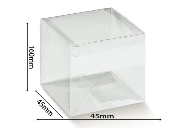 SCATOLA IN PVC TRASPARENTE AUTOMONTANTE 45 X 45 X 160 MM - 10 PEZZI