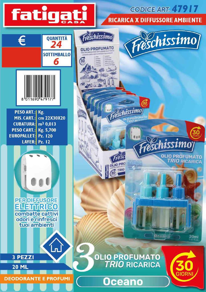 FATIGATI RICARICA X DIFFUSORE AMBIENTE TRIO OCEANO FRESC. 20 ML ART.47917 FATIGATI RICARICA X DIFFUSORE AMBIENTE TRIO OCEANO FRESC. 20 ML ART.47917