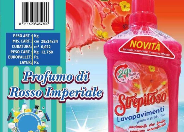 FATIGATI STREPITOSO LAVAPAVIMENTI 1LT ROSSO IMPERIALE ART.48430