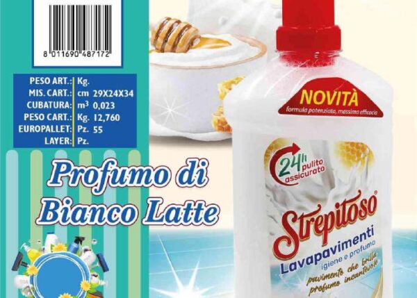 FATIGATI STREPITOSO LAVAPAVIMENTI 1LT BIANCO LATTE ART.48717