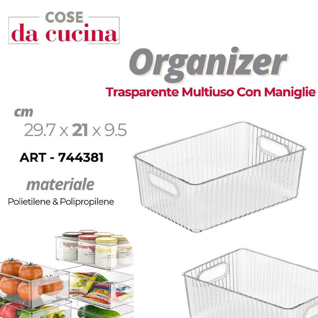ORGANIZER TRASPARENTE MULTIUSO CON MANIGLIE 29.7X21X9.5 CM ART.744381 ORGANIZER TRASPARENTE MULTIUSO CON MANIGLIE 29.7X21X9.5 CM ART.744381