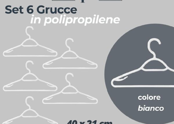SET 6 GRUCCE BIANCHE IN PP 40X21 CM COD. ART. 745166 ART.745166