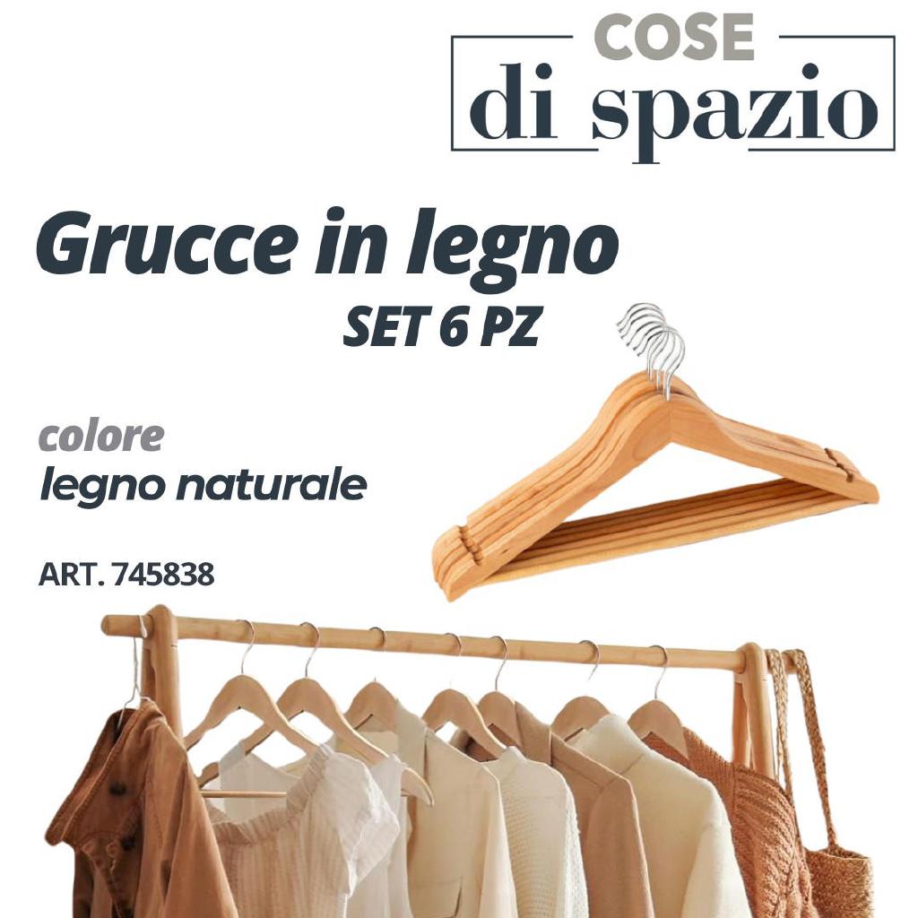 SET 6 GRUCCE IN LEGNO NATURALE 45X1.2 CM ART.745838 SET 6 GRUCCE IN LEGNO NATURALE 45X1.2 CM ART.745838