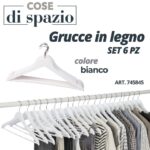 SET 6 GRUCCE IN LEGNO BIANCO 45X1.2 CM ART.745845