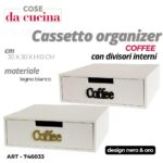 PORTACIALDE MAURO COFFEE BIANCO C/ DIVISORI COL. ASS. ORO/NERO 30X30XH10 CM ART.746033