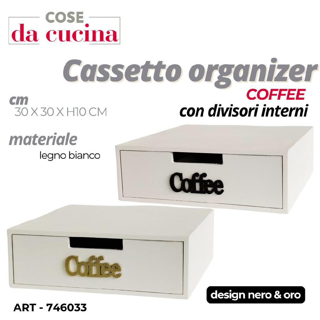 PORTACIALDE MAURO COFFEE BIANCO C/ DIVISORI COL. ASS. ORO/NERO 30X30XH10 CM ART.746033 PORTACIALDE MAURO COFFEE BIANCO C/ DIVISORI COL. ASS. ORO/NERO 30X30XH10 CM ART.746033