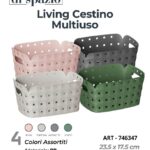 CESTINO LIVING MULTIUSO MEDIUM RETTANGOLARE CON MANIGLIE IN PP ART.746347