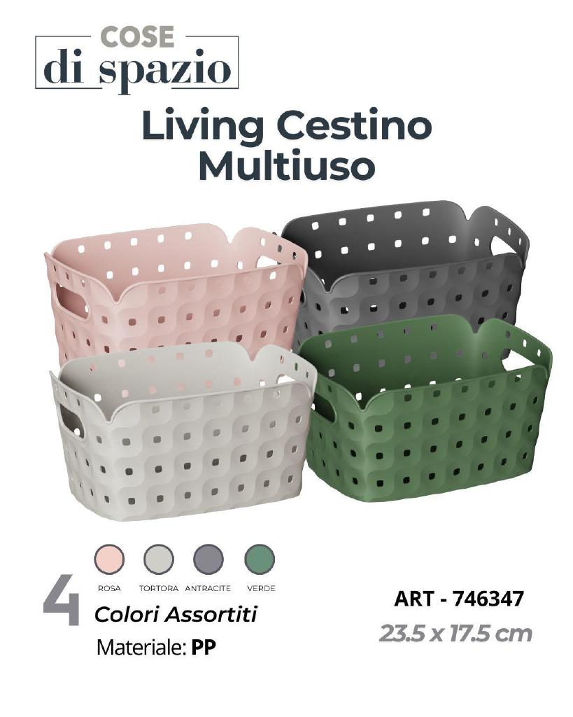 CESTINO LIVING MULTIUSO MEDIUM RETTANGOLARE CON MANIGLIE IN PP ART.746347 CESTINO LIVING MULTIUSO MEDIUM RETTANGOLARE CON MANIGLIE IN PP ART.746347