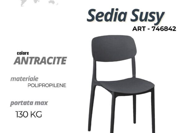 SEDIA IN POLIPROPILENE H78,5 SUSY ANTRACITE ART.746842