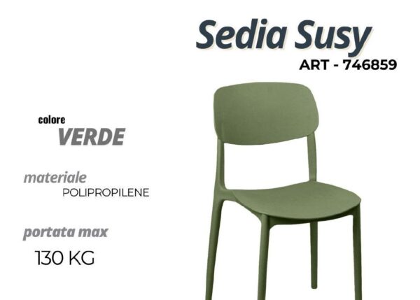 SEDIA IN POLIPROPILENE H78,5 SUSY VERDE ART.746859