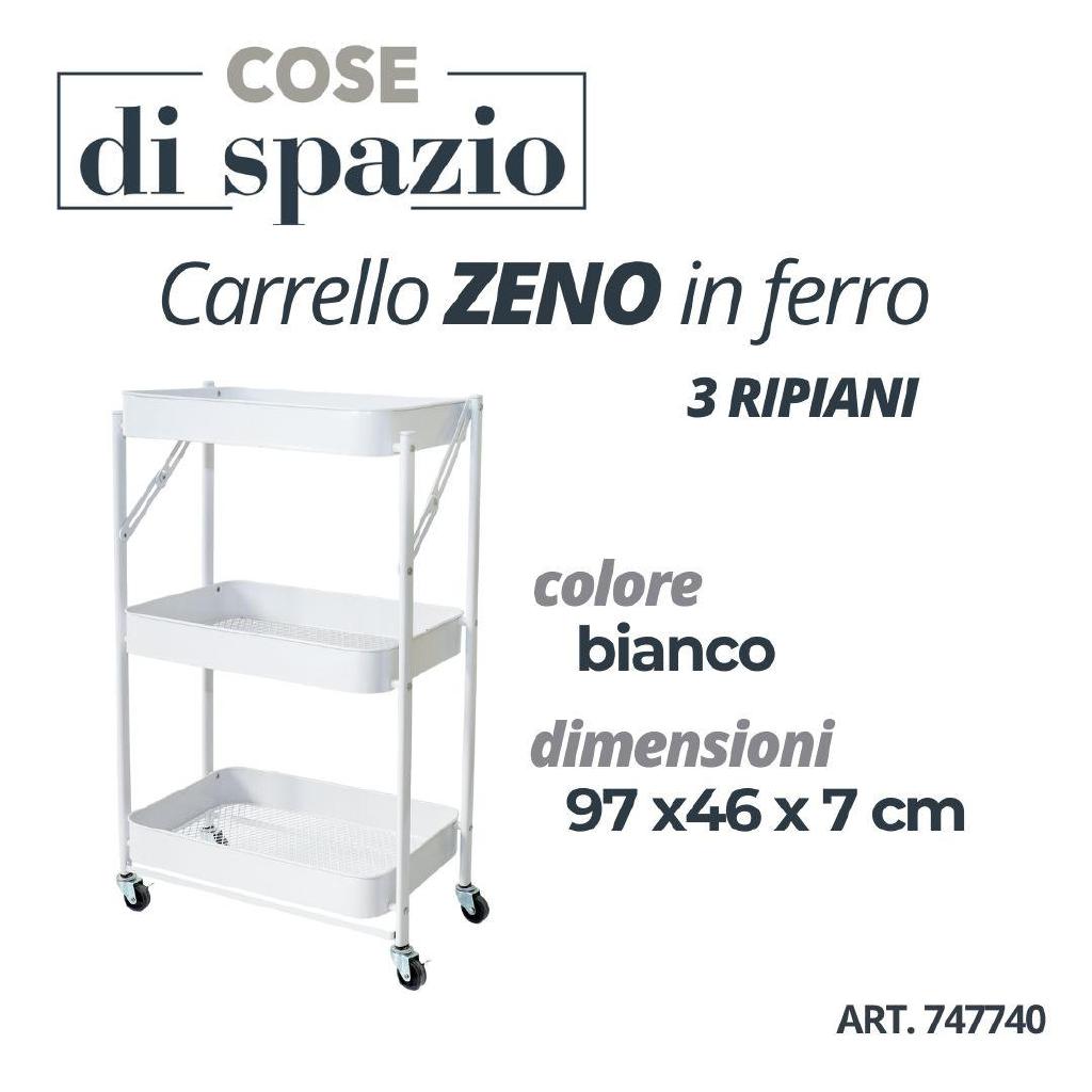 CARRELLO IN FERRO ZENO 3 RIPIANI BIANCO 97X46X7 CM ART.747740 CARRELLO IN FERRO ZENO 3 RIPIANI BIANCO 97X46X7 CM ART.747740