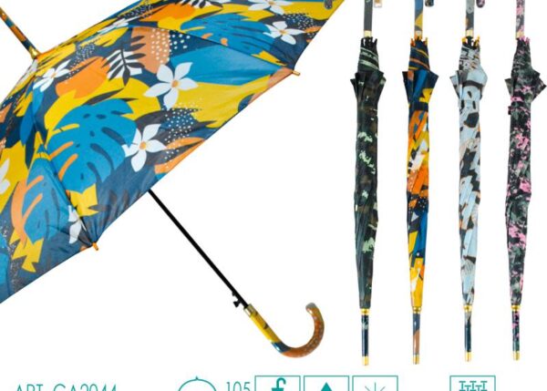 OMBRELLO AGO AUT. 58X8 MANICO A COLORI ART.2044