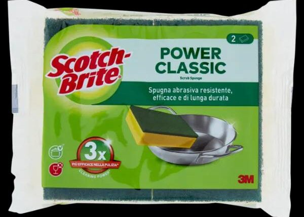 SCOTCH BRITE SPUGNA ABRASIVA CLASSIC, 2 PEZZI