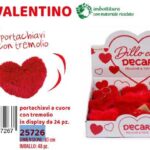 CUORE PORTACHIAVI CON TREMOLIO 10CM IN DISPLAY 24PZ