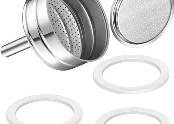SET RICAMBIO UNIVERSALE PER CAFFETTIERA MOKA 12 TZ IMBUTO FILTRO GUARNIZIONE$