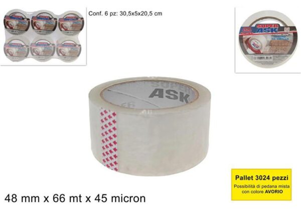 NASTRO ADESIVO TRASPARENTE ART.DEV10001431