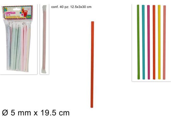 CANNUCCE CARTA 40 PZ COLORATE IMBUSTATE 6 COL./ SET 40PZ ART.DEV20004871