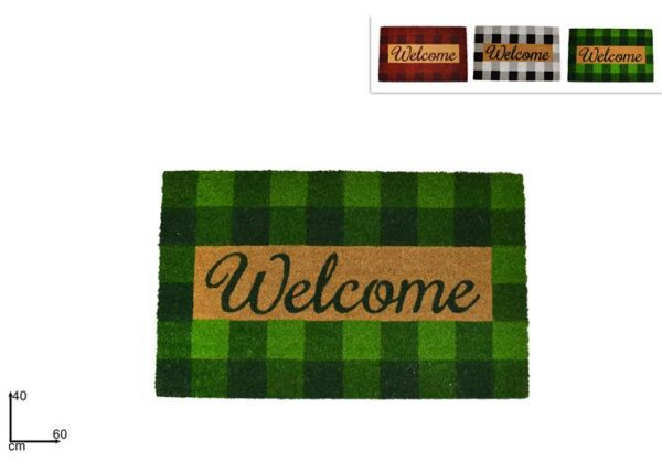 ZERBINO WELCOME QUADRI 40X60CM IN COCCO 3 ASS MC7175-7176-717740X60CM