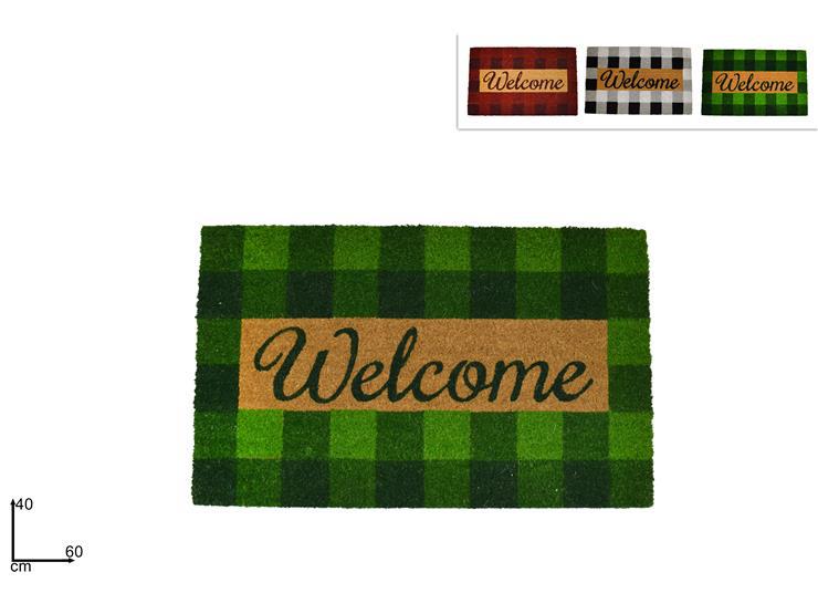 ZERBINO WELCOME QUADRI 40X60CM IN COCCO 3 ASS MC7175-7176-717740X60CM ZERBINO WELCOME QUADRI 40X60CM IN COCCO 3 ASS MC7175-7176-717740X60CM