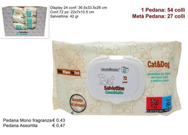 SALVIETTE DETERGENTI PET 72PZ BTXY-PW01/PET WIPES