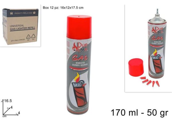 BOMBOLETTA GAS 170ML 50GR PER ACCENDINI ART.DEV24009571