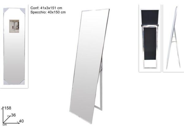 SPECCHIO 40 X 150 CORNICE METALLO SILVER ART.DEV24020041