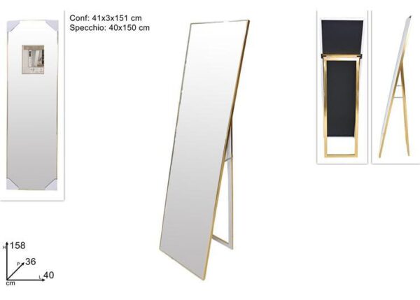 SPECCHIO 40X150CM CORNICE METALLO ORO ART.DEV24020051