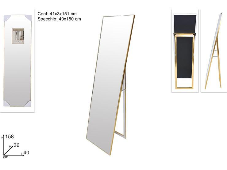 SPECCHIO 40X150CM CORNICE METALLO ORO ART.DEV24020051 SPECCHIO 40X150CM CORNICE METALLO ORO ART.DEV24020051