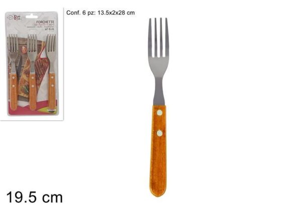 FORCHETTE SET 6 PZ C MANICO LEGNO ART.DEV25001061
