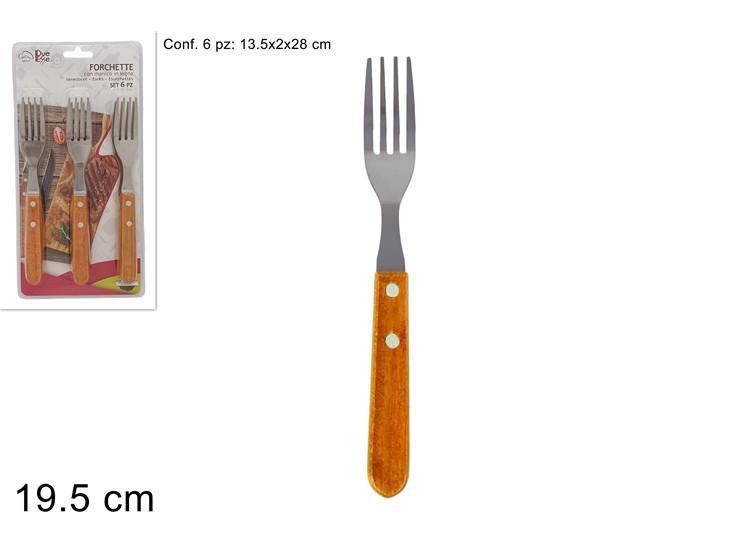 FORCHETTE SET 6 PZ C MANICO LEGNO ART.DEV25001061 FORCHETTE SET 6 PZ C MANICO LEGNO ART.DEV25001061