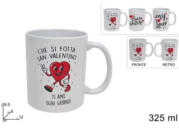 TAZZONI MUG 325ML DECORO CUORE 3ASS ART.XSV25000231