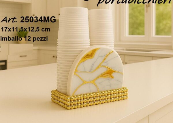 L.MARGOT PORTABICCHIERI EFFETTO MARMO GOLD ART.25034MG