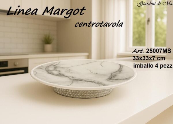 L.MARGOT CENTROTAVOLA EFFETTO MARMO SILVER ART.25007MS
