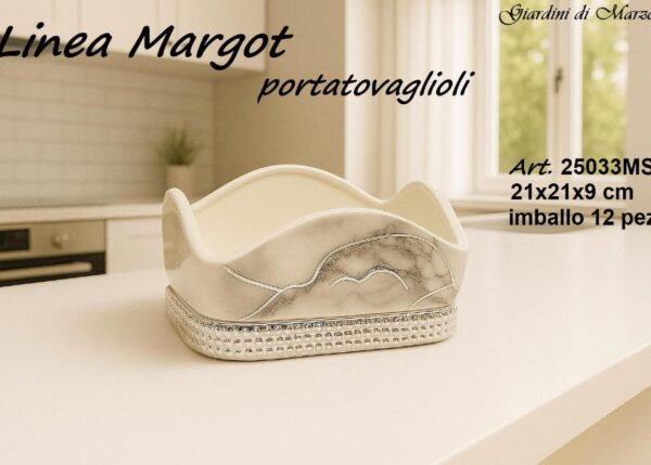 L.MARGOT PORTATOVAGLIOLI EFFETTO MARMO SILVER ART.25033MS