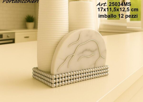 L.MARGOT PORTABICCHIERI EFFETTO MARMO SILVER ART.25034MS