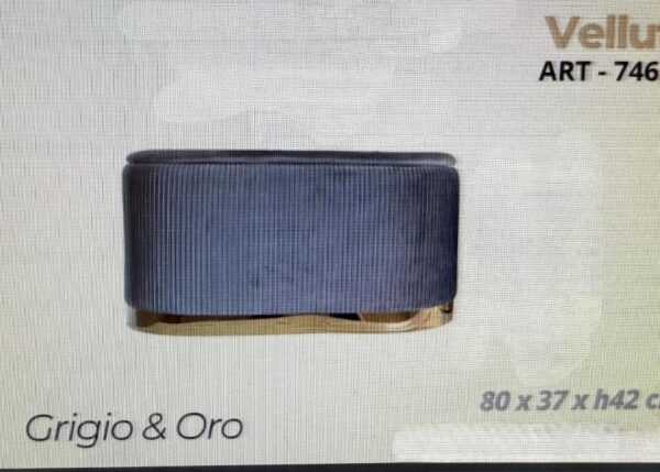 PANCA CONTENITORE IN VELLUTO GRIGIO E OR ART.746194
