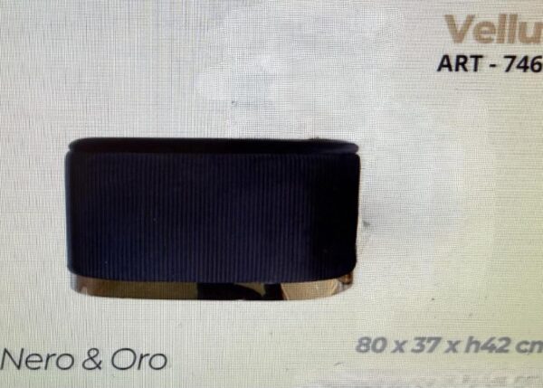 PANCA CONTENITORE IN VELLUTO NERO E ORO ART.746200