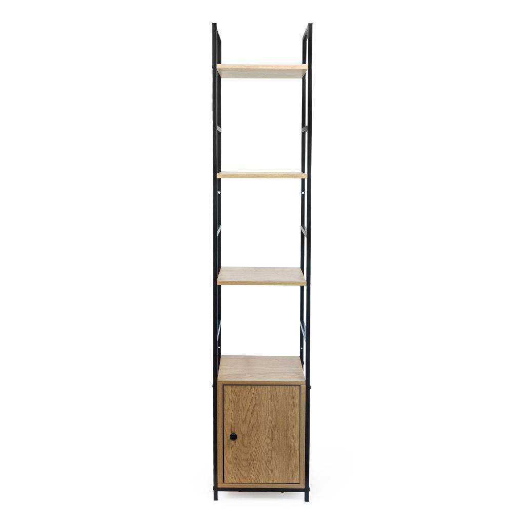 MOBILE IN LEGNO E METALLO 4 RIPIANI E 1 ANTA 29X23.5XH.144 CM ART.48703 - MOBILE IN LEGNO E METALLO 4 RIPIANI E 1 ANTA 29X23.5XH.144 CM ART.48703 -