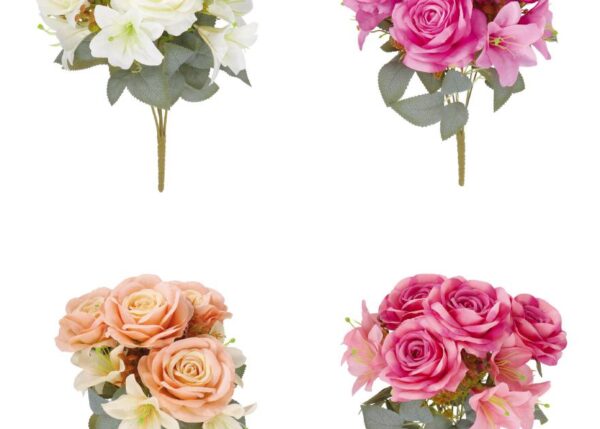 BOUQUET ROSE+GIGLI 10F ASS4COL CM42 ART.120794