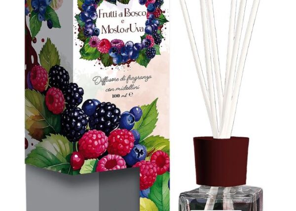 DIFFUSORE DI FRAGRANZE C/MID 100ML FRUTTI DI BOSCO+UVA ART.121106