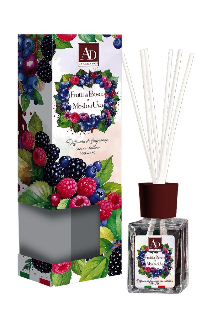 DIFFUSORE DI FRAGRANZE C/MID 100ML FRUTTI DI BOSCO+UVA ART.121106 DIFFUSORE DI FRAGRANZE C/MID 100ML FRUTTI DI BOSCO+UVA ART.121106