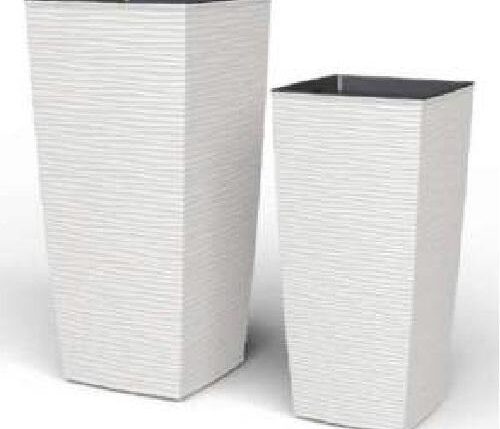 VASO AURORA QUADRO 25X25X46,5 BIANCO ART.177