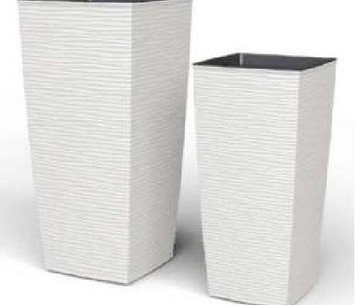 VASO AURORA QUADRO 35X35X68H BIANCO