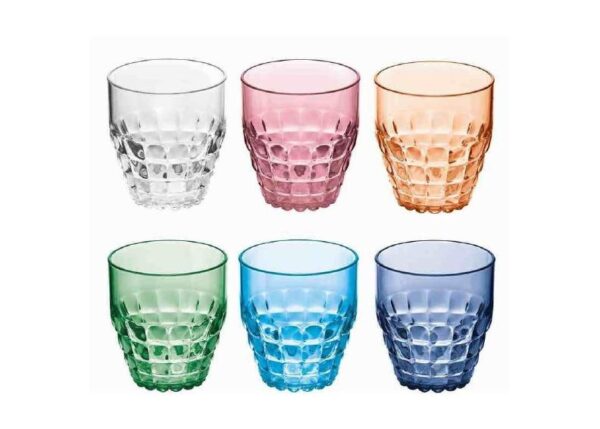BICCHIERI TUMBLER BASSI TIFFANY SET/6 COLORI ASSORTITI