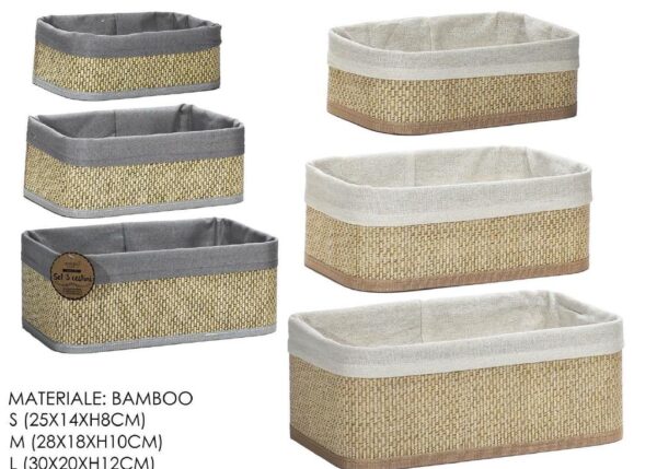 CESTINO RETTANGOLARE 30X20XH12CM 2ASS ART.645001