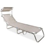 LETTINO PIEGHEVOLE CON PARASOLE 22*1 ALL/TXT 188X55X24 GRIGIO ART.3310609